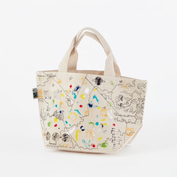 トートバッグ yacco paint Hand Painted Canvas Tote Bag