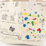 Hand-painted fair trade cotton bag "Hot it E!"